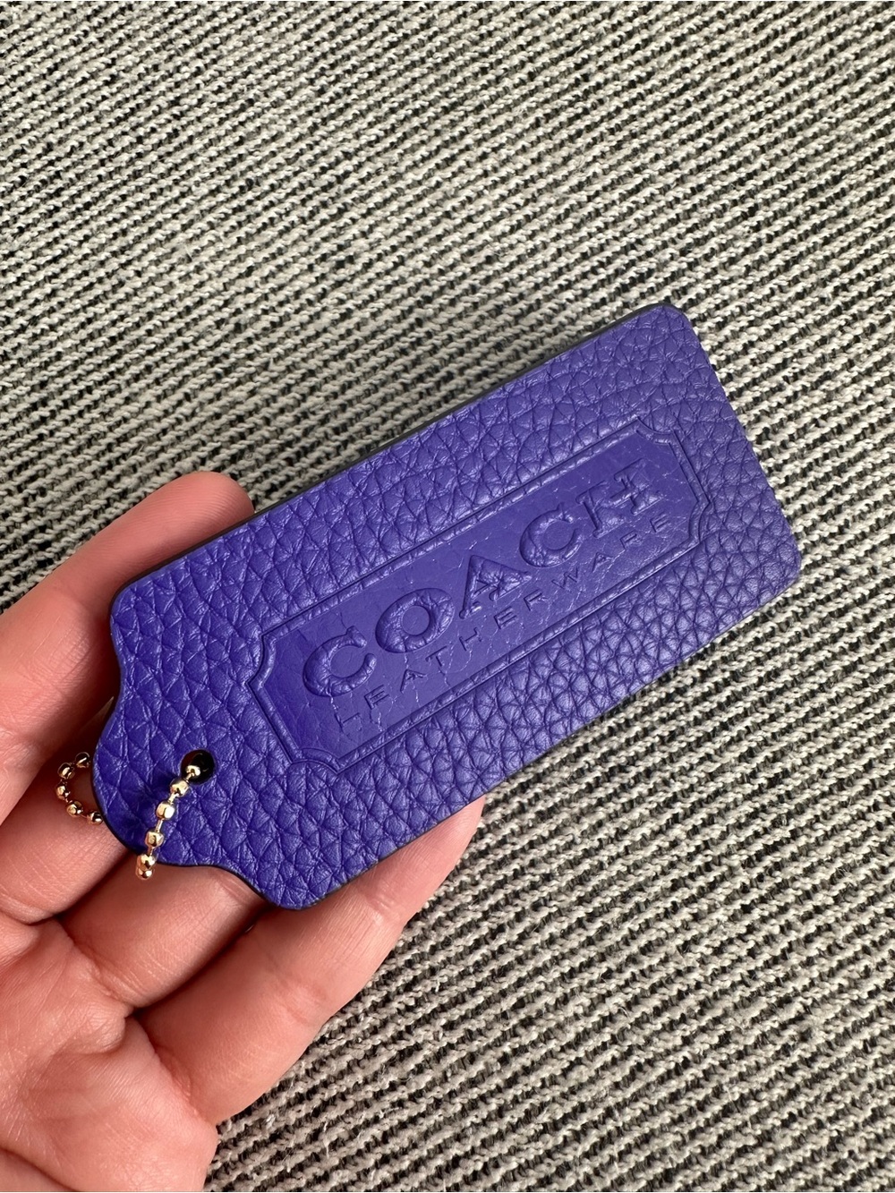 4" COACH Purple Leather Bag Charm/Hangtag